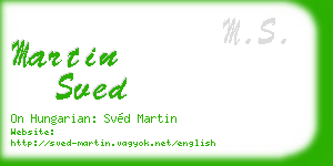 martin sved business card